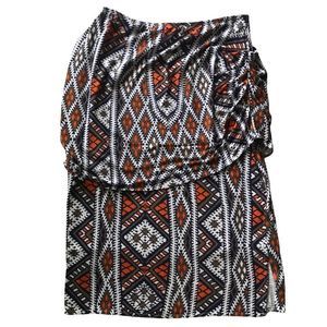 LYSSE MIDI-Skirt Straight Layer Pull-On Aztec Print Size M
